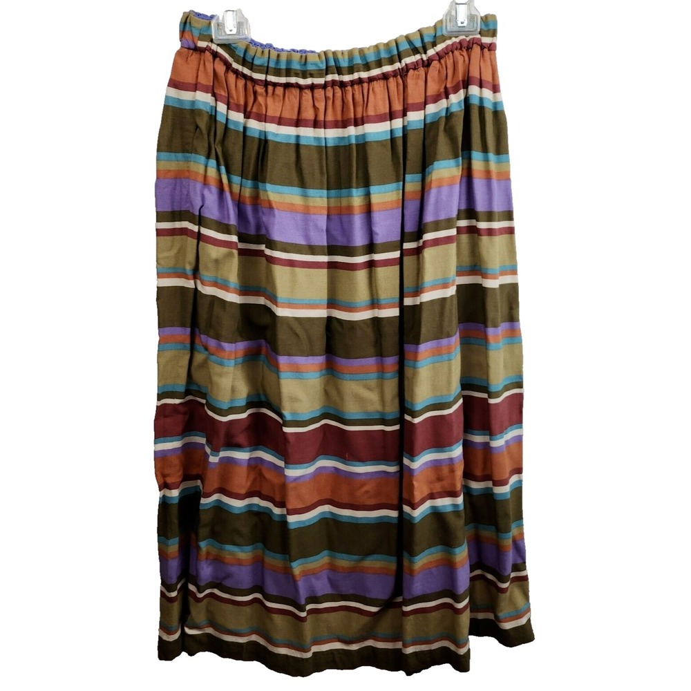 Vintage Ellen Tracy Neiman Marcus Maxi Skirt Womens Size 6 Striped BOHO Cottage